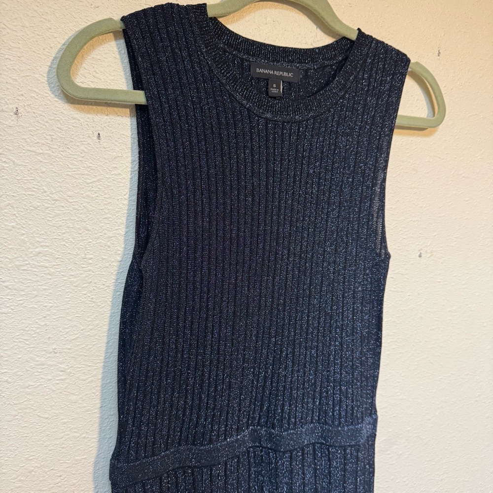 Banana Republic Lustro Metallic Sweater Dress in Navy - Picture 4 of 7